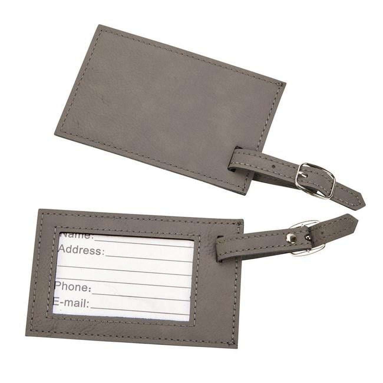 002763 Leatherette Luggage Tag, Grey