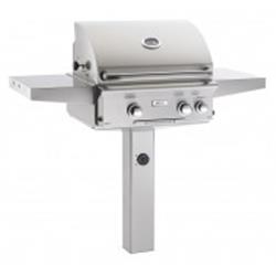 24 In. Natural Gas Grill On In-ground Post Rotisserie