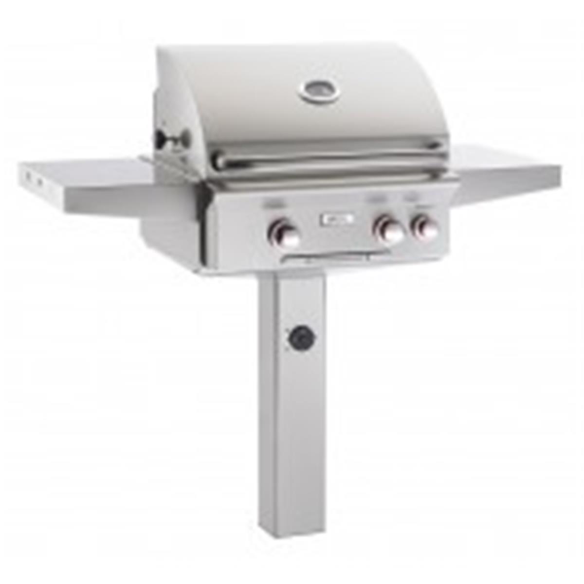 Natural Gas Grill On In-ground Post Rotisserie