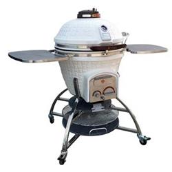 Products Cg701white 714 Sq. Ft. Table Top Charcoal Kamado Grill On Storage Cart, White
