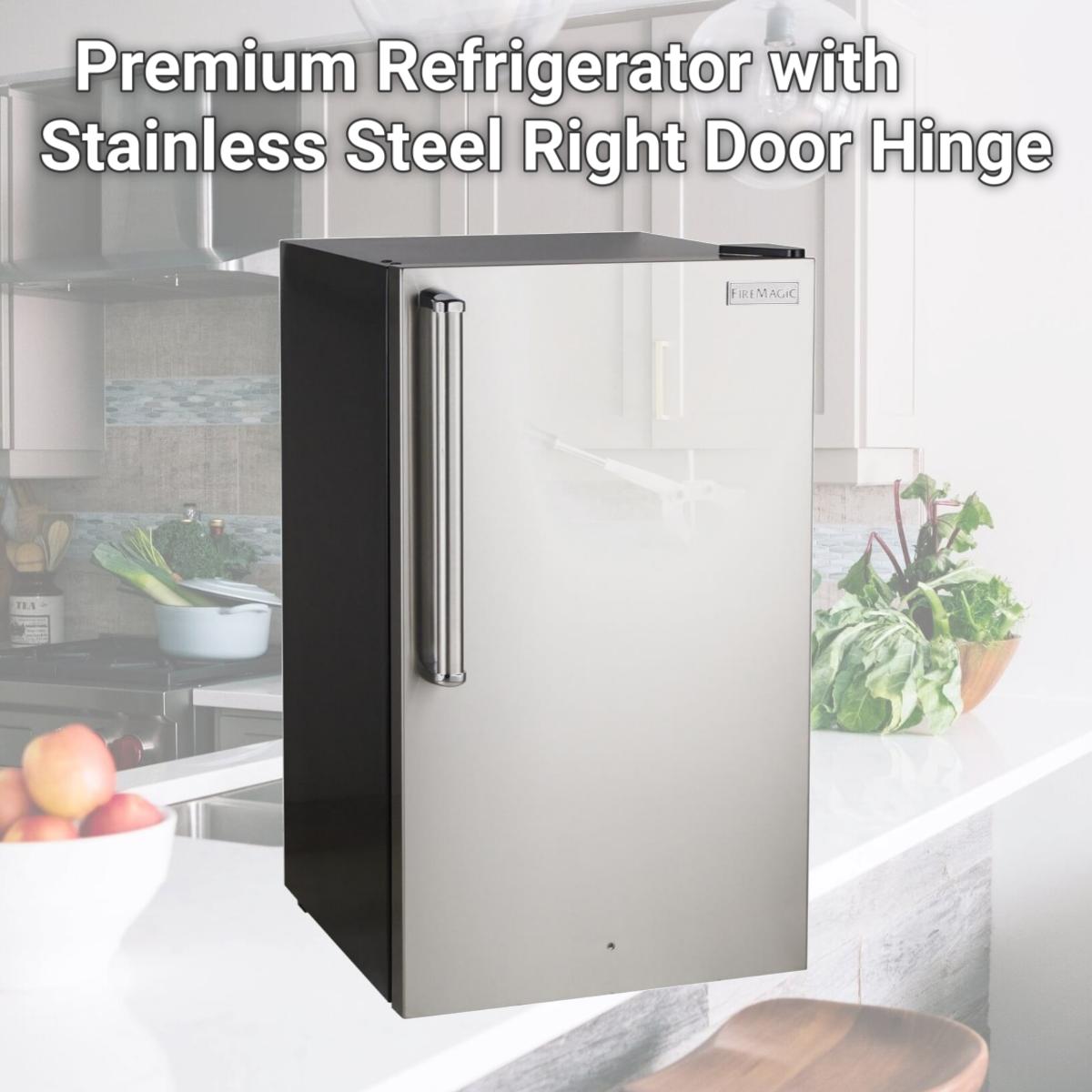 Picture of Fire Magic 3598-DR Premium Refrigerator with Stainless Steel Right Door Hinge