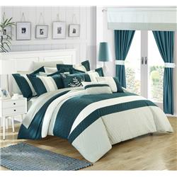 Decor Pillows, Window Treatments Bed In A Bag Comforter Set With Sheets - Teal - Queen - 24 Piece