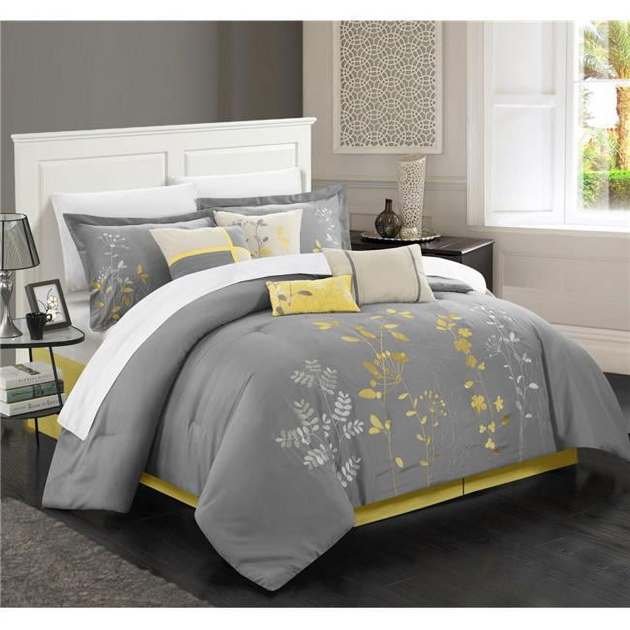 8 Piece Prom Comforter Set - Yellow - King