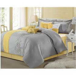UPC 819219010041 product image for Chic Home 18CK111-US Ann Harbor Comforter Set - Grey & Yellow - King - 8 Piece | upcitemdb.com