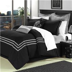 126cq112-us Cosmo Comforter Set - Black - Queen - 8 Piece