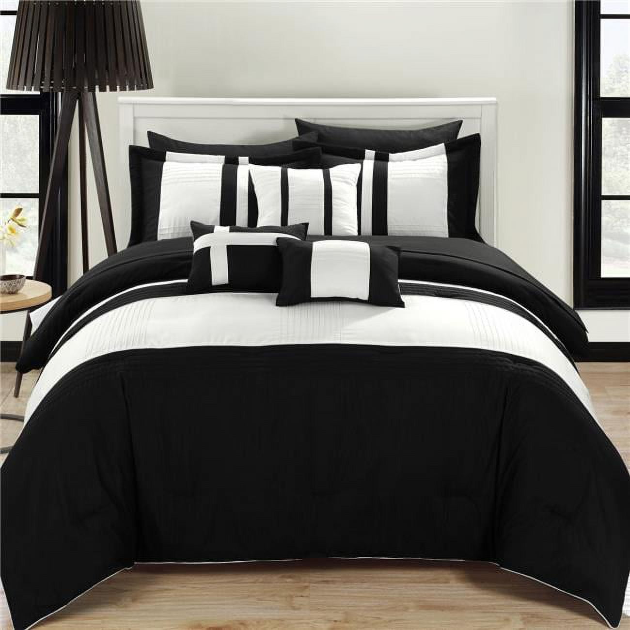 Cs0862-312-us Fiesta Bed In A Bag Comforter Set - Black - Queen - 10 Piece
