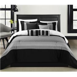 108-142-q-06-us Diamante Black Queen 12 Piece Bed In A Bag Comforter Set With 4 Piece Sheet Set