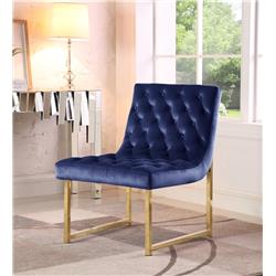 Fac2810-us Tatiana Velvet Accent Chair Brass Finished Polished Metal Frame, Navy