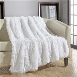 Tb3904-us Anchorage Shaggy Faux Fur Supersoft Ultra Plush Decorative Throw Blanket, 50 X 60 In. - White