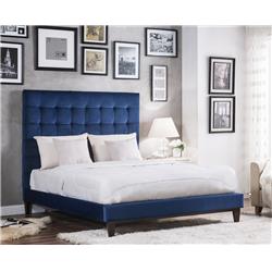 Fbd9146-us Queen Size Modern Transitional Handel Bed Frame - Navy - 61 X 66 X 86 In.