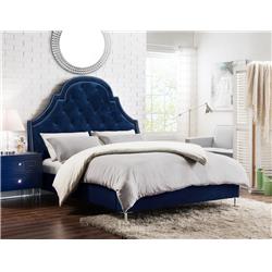 Fbd9159-us King Size Modern Transitional Constantine Bed Frame - Navy Blue - 65.7 X 86.6 X 87.2 In.