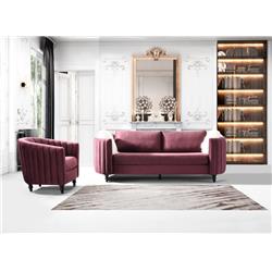 Fsa9125-us Modern Contemporary Guadalupe Sofa, Purple - 31.89 X 36.61 X 97.25 In.
