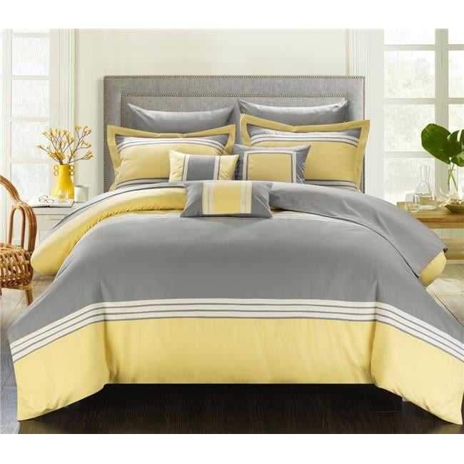 Cs3231-us Fullerton Hotel Collection Bed In A Bag Comforter Set With Sheets - Yellow - King - 10 Piece