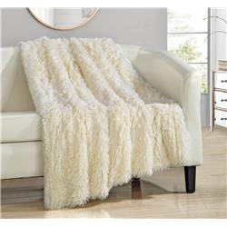 Anchorage Shaggy Faux Fur Supersoft Ultra Plush Decorative Throw Blanket, 50 X 60 In. - Beige