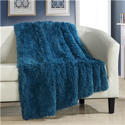 Tb3903-us Anchorage Shaggy Faux Fur Supersoft Ultra Plush Decorative Throw Blanket, 50 X 60 In. - Teal