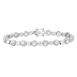 Br1009 Bracelet With Bridesmaid Design Cubic Zirconia Round Cut Stones Tongue Clasp For Womens In 0.925 Sterling Silver Cz, 7.5 In.
