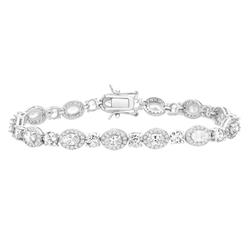 Br1011 Bracelet With Bridesmaid Design Cubic Zirconia Pear Cut Stones Tongue Clasp For Womens In 0.925 Sterling Silver Cz, 7.5 In.