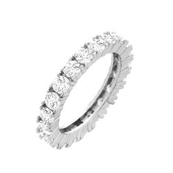 Rg2010-5 3 Mm 925 Sterling Silver Cubic Zirconia Eternity Band For Engagement Wedding Ring, Silver - Size 5