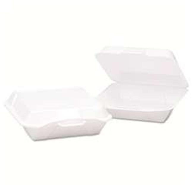 20500-v Large 1 Compartment Hingd Vented Foam Container, White - Case Of 200