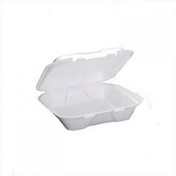 Sn200vw-h-01 1 Compartment Hinged Foam Container, White - Case Of 200