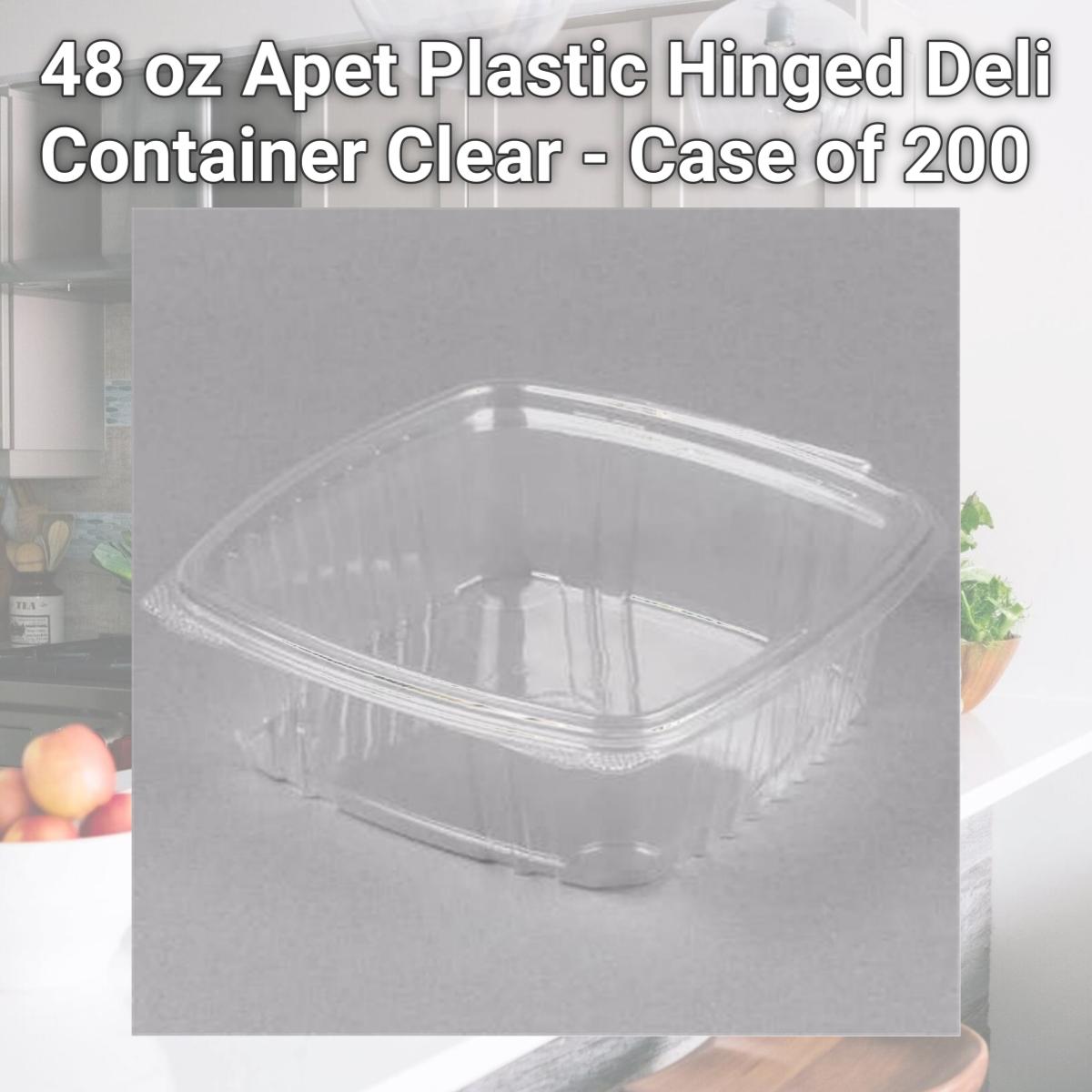 Picture of Genpak AD48 48 oz Apet Plastic Hinged Deli Container, Clear - Case of 200