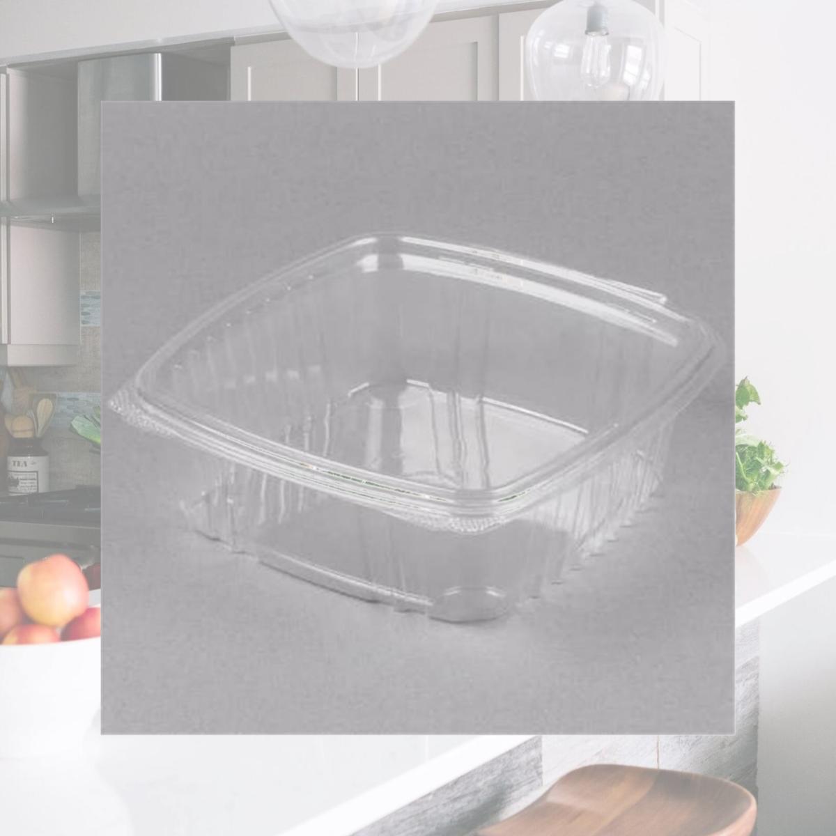 Picture of Genpak AD48 48 oz Apet Plastic Hinged Deli Container, Clear - Case of 200