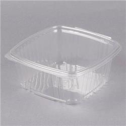 Ad64 64 Oz Apet Plastic Hinged Deli Container, Clear - Case Of 200