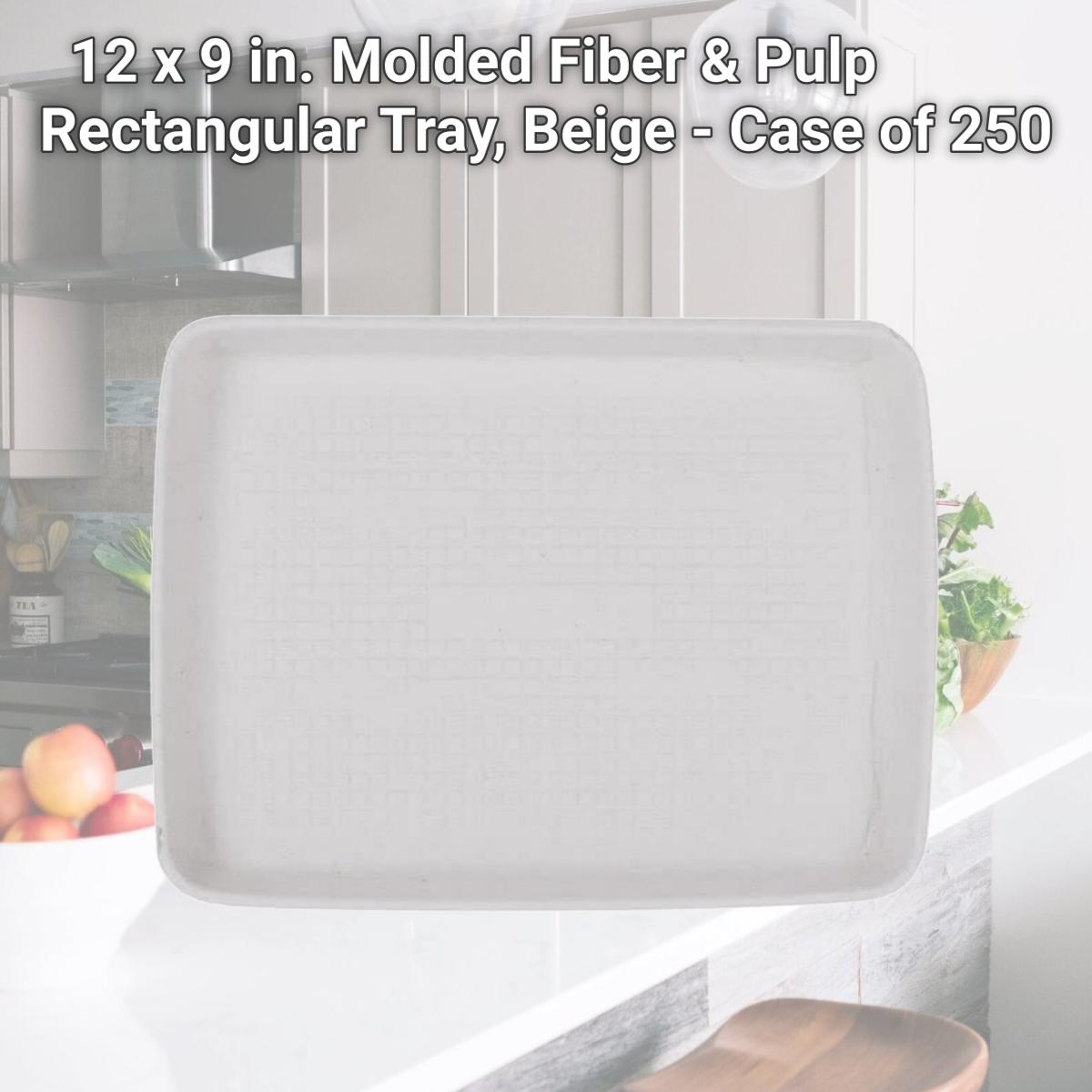 Picture of Huhtamaki 20815 12 x 9 in. Molded Fiber & Pulp Rectangular Tray, Beige - Case of 250