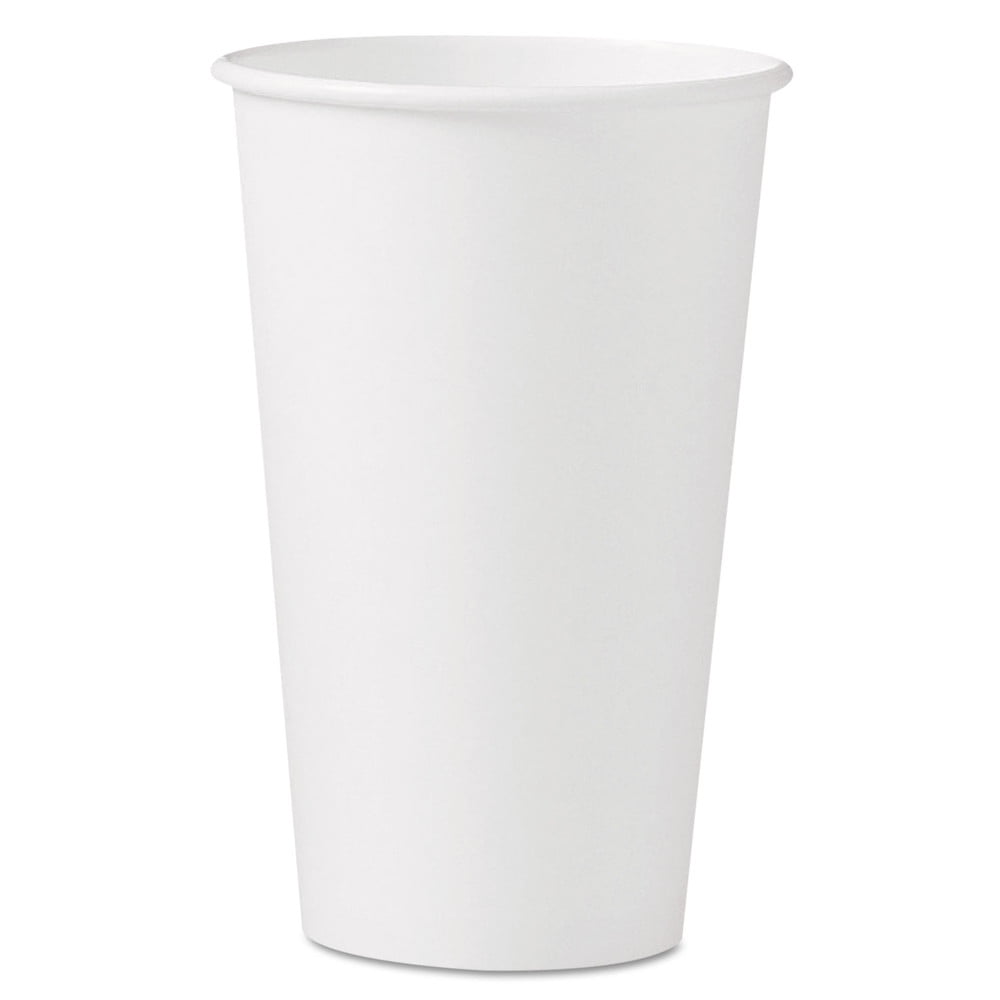 16 Oz Hot Cup Poly Lined Paper, White - Case Of 1000