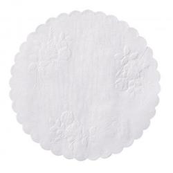 Dl08sp 8 In. Rose Doilie Linen Round, White - Case Of 500