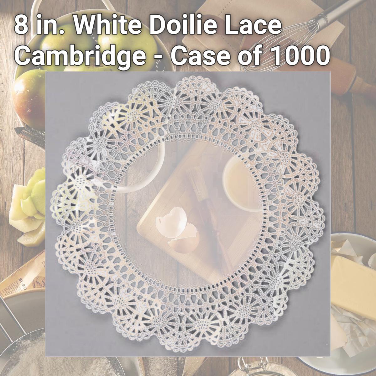 Picture of Hoffmaster 500236 8 in. White Doilie Lace Cambridge - Case of 1000