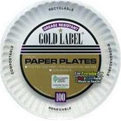 Cp7goewh 7 In. Paper Plate & White Gold Coated Label - Case Of 1000