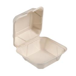 Whbrg-6 Hw 6 In. Sugarcane Hinge Container, White - Case Of 400