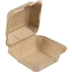 Eco-6 Hw 6 In. Hingeware Biodegradable Bagasse Food Container, Tan - Case Of 400