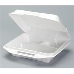 20310-v Cpc Large 3 Compartment Foam Hinged Dinner Container, Case Of 200