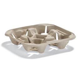 20972 Cpc 4 Cup Molded Fiber Tray, Beige - Case Of 300