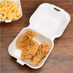 22500 Cpc Large Foam Hinged Lid Sandwich Container, White - Case Of 500