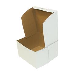 6801 Cpc Lock Cornor Chipboard Cake Box, White - Case Of 250