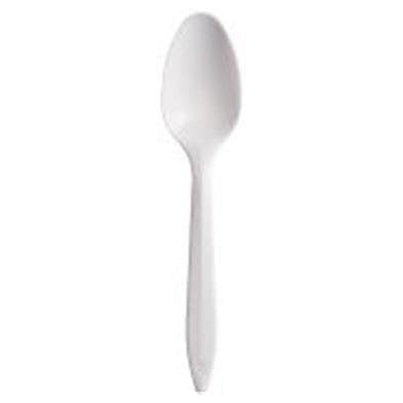 S6bw Cpc 5. 87 In. Style Setter Medium Weight Polypropylene Cutlery Teaspoon, White - Case Of 1000