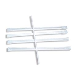 Msw24-500s Pe 5.75 In. White & Red Stripe Wrapped Milk Straw - Case Of 12000