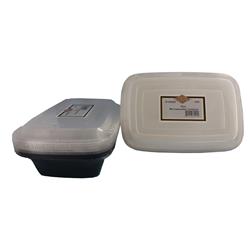 1259a-6 Pec 38 Oz Black & White Microwavable Round Container Combo - Case Of 216