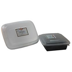 1259a-72 Pec 38 Oz Black & White Microwavable Round Container Combo - Case Of 144