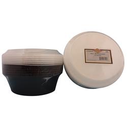 1269a-6 Pec 24 Oz Black & White Round Microwaveable Container Combo - Case Of 216