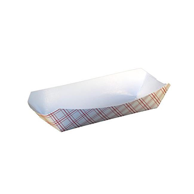 8114 Pe 7 In. Plaid Hot Dog Tray, Pack Of 1000