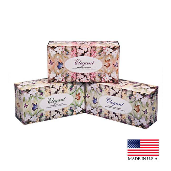 826-230 Pe 2ply 230 Count Elegant Flat Box Facial Tissue, Pack Of 24