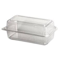 Lh 8 X 4 X 3.5 In. Disposable Plastic Hinge Loaf Container - Clear, Case Of 19