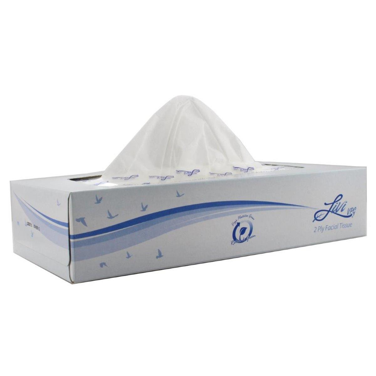 11513 Pe 2p Box 100 Sheet Facial Tissue, White - Pack Of 30