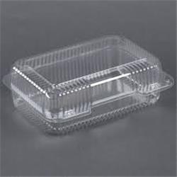 96hs 9 X 6 X 2 In. Disposable Plastic Hinge Container - Clear, Case Of 300