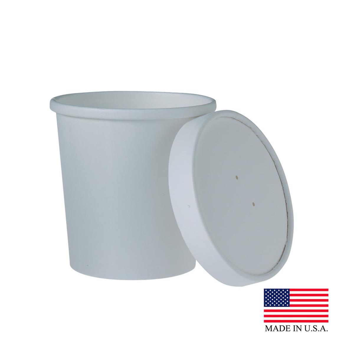 Solo Cup Khb16a-2050 Pe 16 Oz Solo Cup White Double Poly Paper Food Container With Lid - Pack Of 250