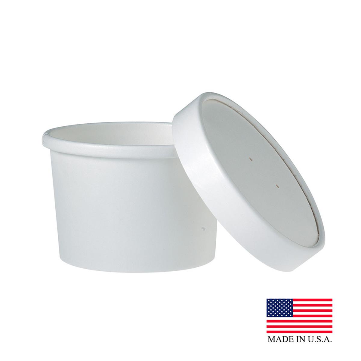 Solo Cup Khb8a-2050 Pe 8 Oz White Double Sided Poly Food Container With Lid - Pack Of 250